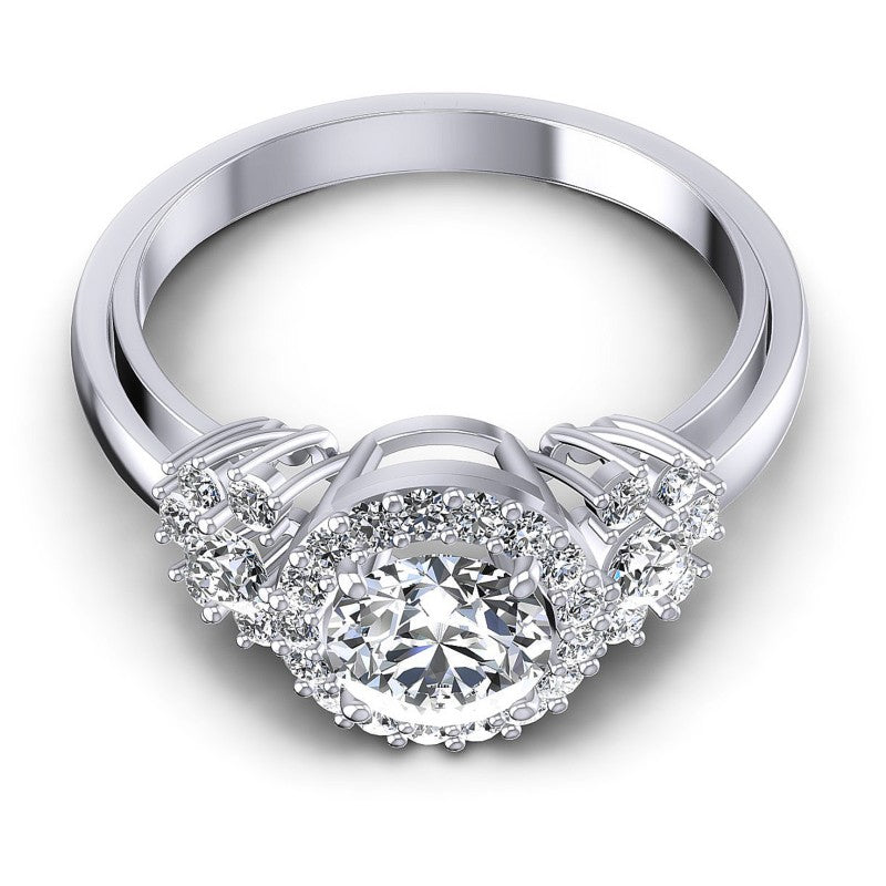 Round Diamonds 0.80CT Halo Ring in 14KT Yellow Gold