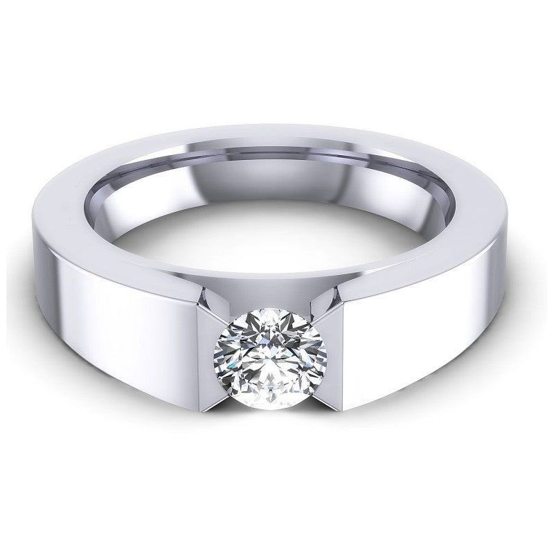 Round Cut Diamonds Mens Ring in 14KT Yellow Gold