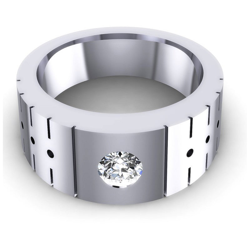 Round Cut Diamonds Mens Ring in 14KT Yellow Gold