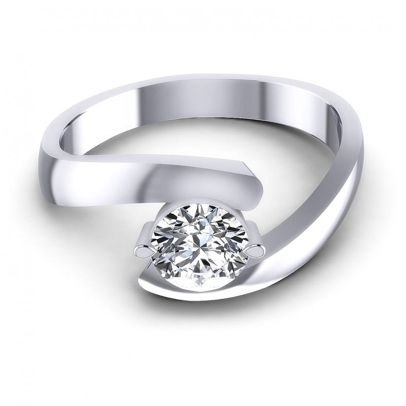 Round Cut Diamonds Solitaire Ring in 14KT Yellow Gold