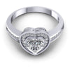 Round and Heart Diamonds 0.65CT Halo Ring in 14KT Yellow Gold