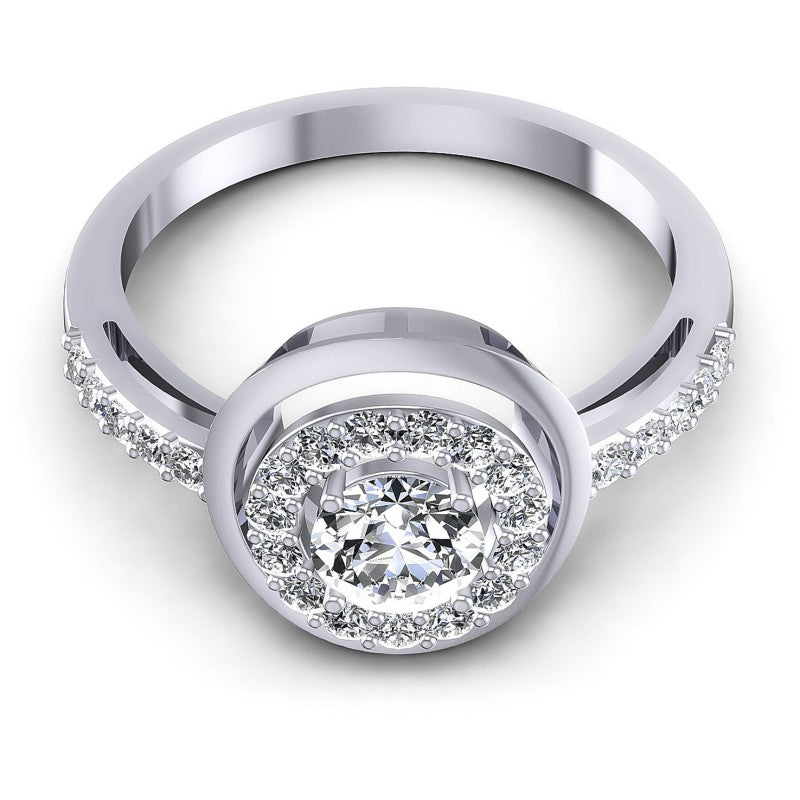 Round Diamonds 0.70CT Halo Ring in 14KT Yellow Gold