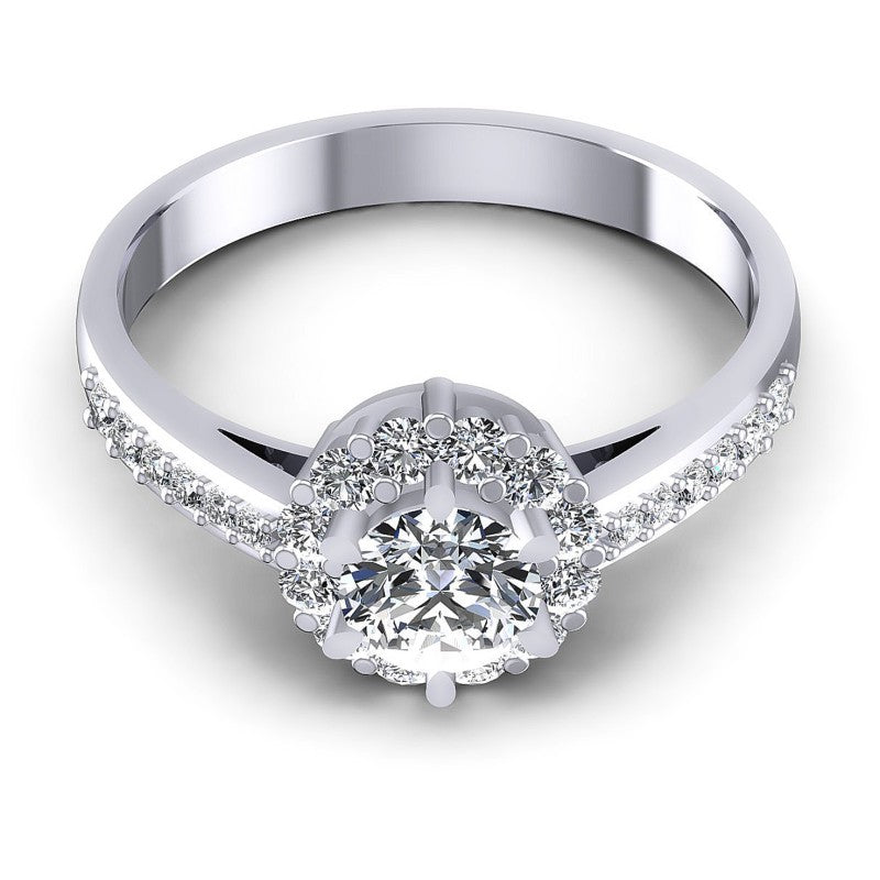 Round Diamonds 0.65CT Halo Ring in 14KT Yellow Gold