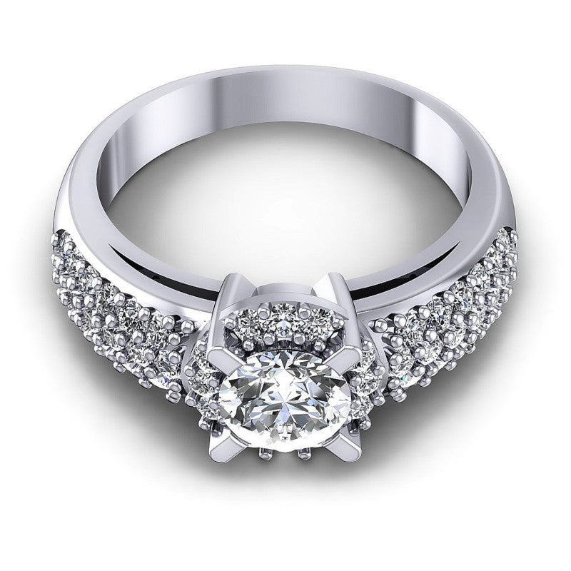 Round Diamonds 1.00CT Halo Ring in 14KT Yellow Gold