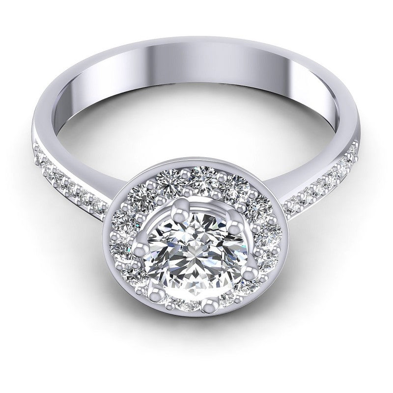Round Diamonds 0.75CT Halo Ring in 14KT Yellow Gold