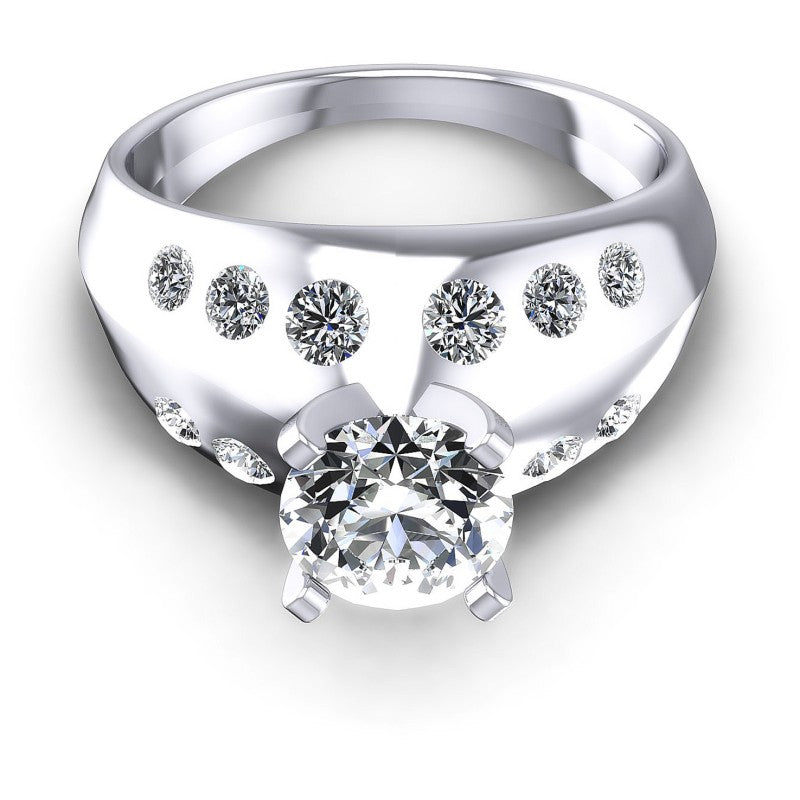 Round Diamonds 0.95CT Engagement Ring in 14KT Yellow Gold