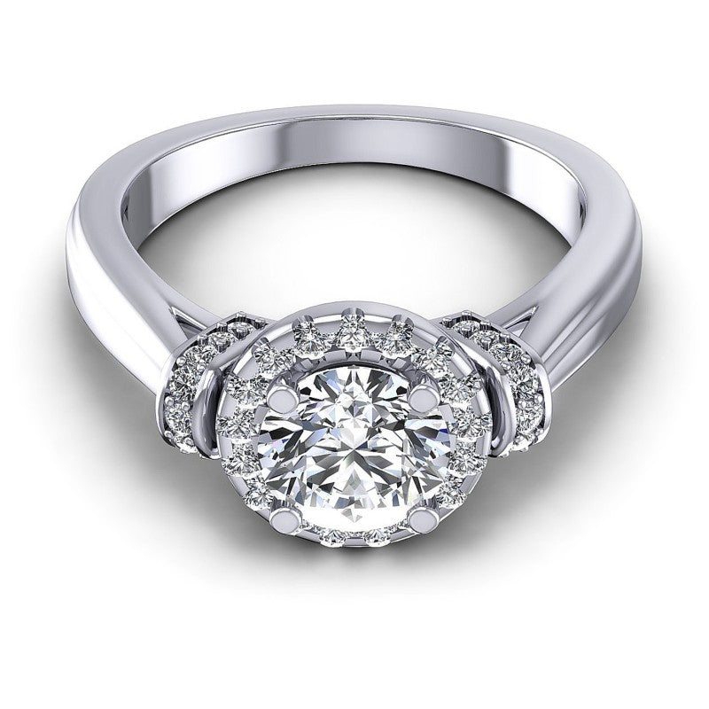 Round Diamonds 0.70CT Halo Ring in 14KT Yellow Gold