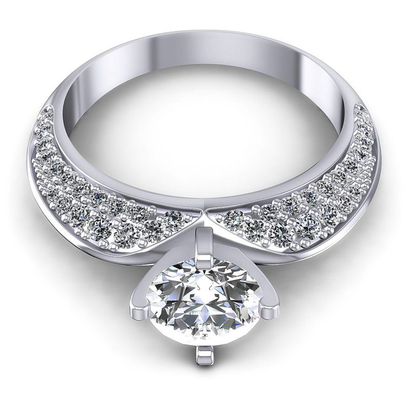 Round Diamonds 1.00CT Engagement Ring in 14KT Yellow Gold