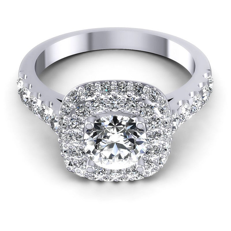 Round Diamonds 1.20CT Halo Ring in 14KT Yellow Gold