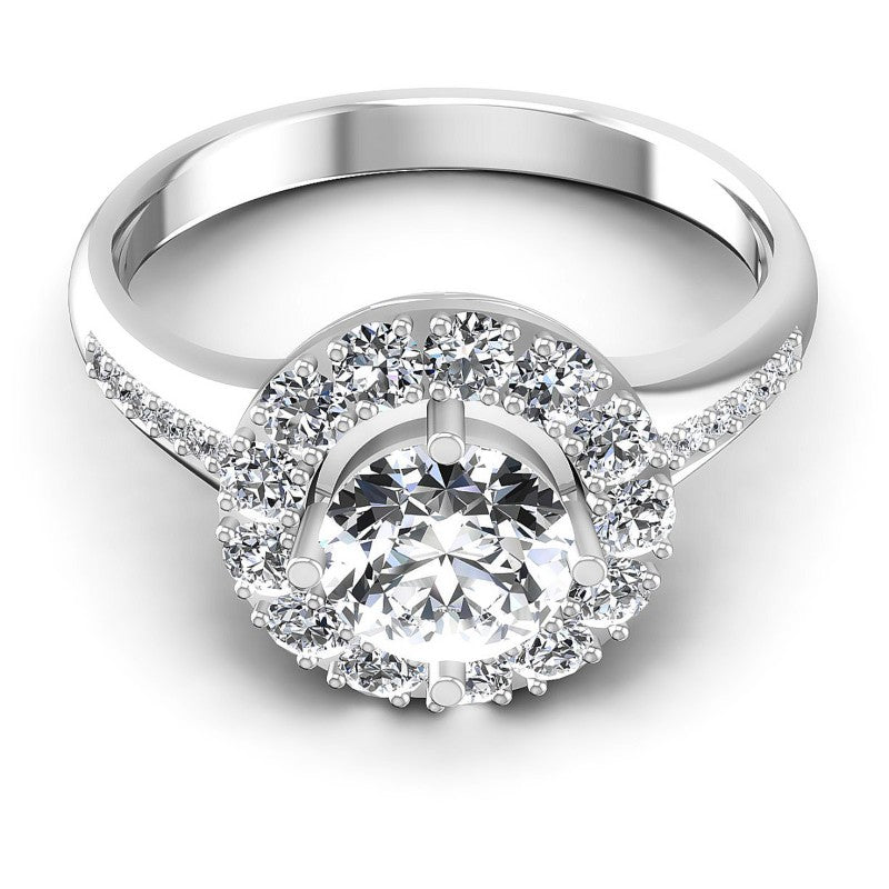 Round Diamonds 1.00CT Halo Ring in 14KT Yellow Gold