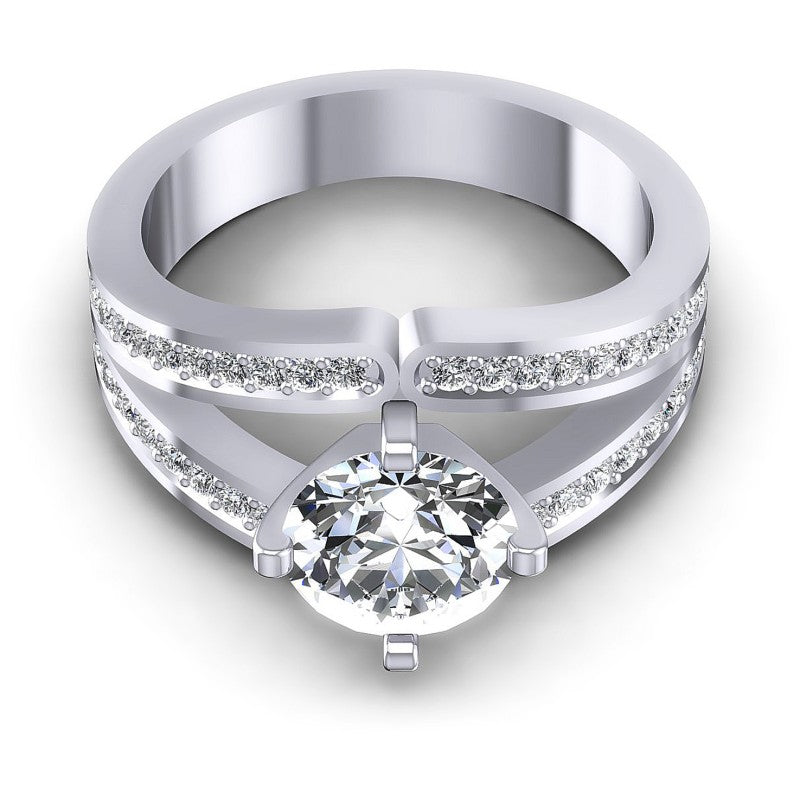 Round Diamonds 0.65CT Engagement Ring in 14KT Yellow Gold
