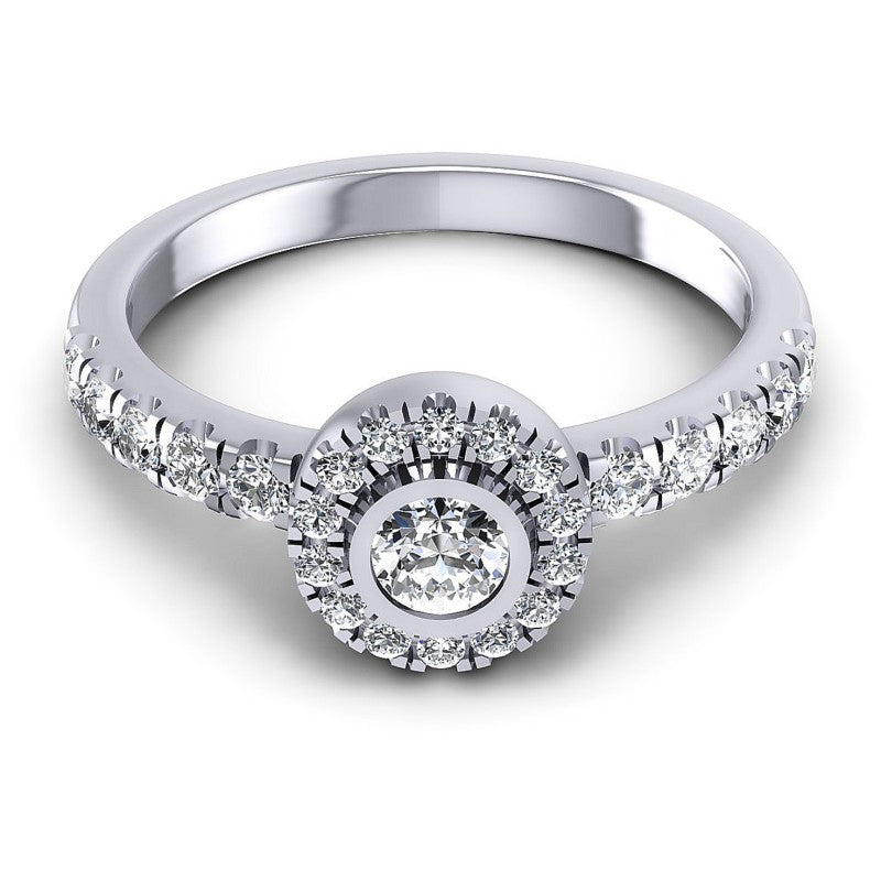 Round Diamonds 0.80CT Halo Ring in 14KT Yellow Gold