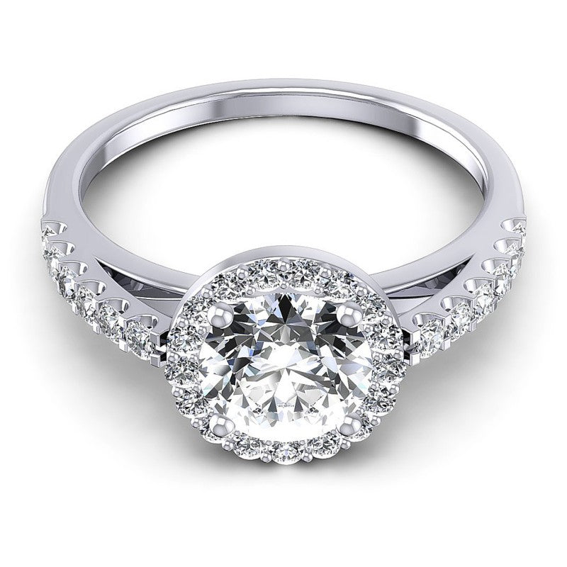 Round Diamonds 0.70CT Halo Ring in 14KT Yellow Gold