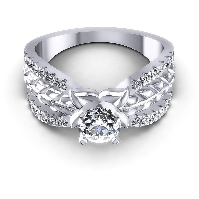Round Diamonds 0.65CT Engagement Ring in 14KT Yellow Gold