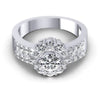 Princess and Round Diamonds 1.40CT Halo Ring in 14KT Yellow Gold