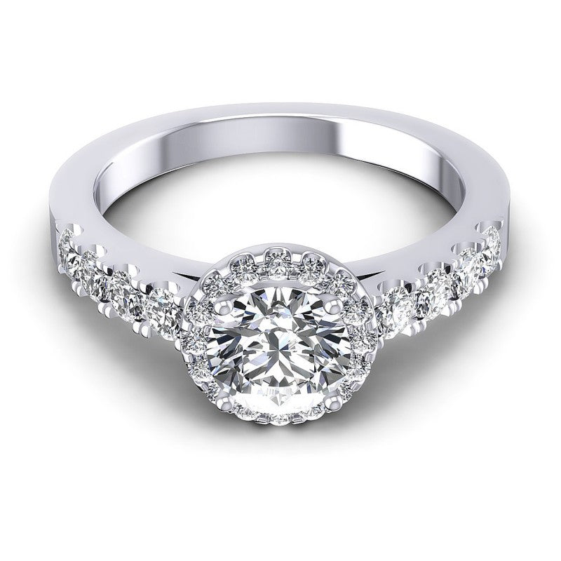 Round Diamonds 0.50CT Halo Ring in 14KT Yellow Gold