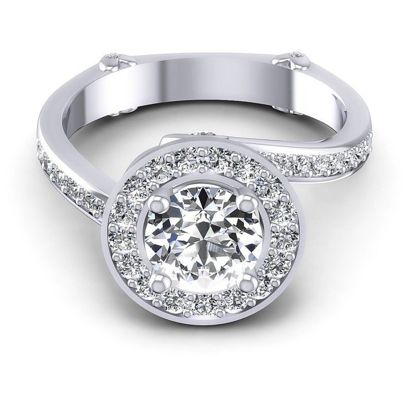 Round Diamonds 1.00CT Halo Ring in 14KT Yellow Gold