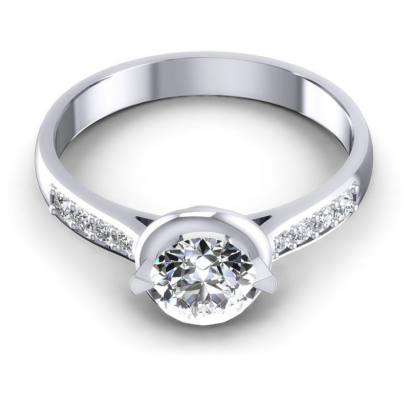 Round Diamonds 0.55CT Engagement Ring in 14KT Yellow Gold