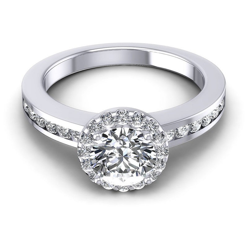 Round Diamonds 0.75CT Halo Ring in 14KT Yellow Gold