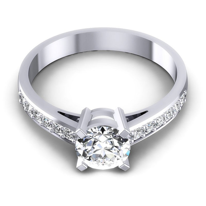 Round Diamonds 0.55CT Engagement Ring in 14KT Yellow Gold