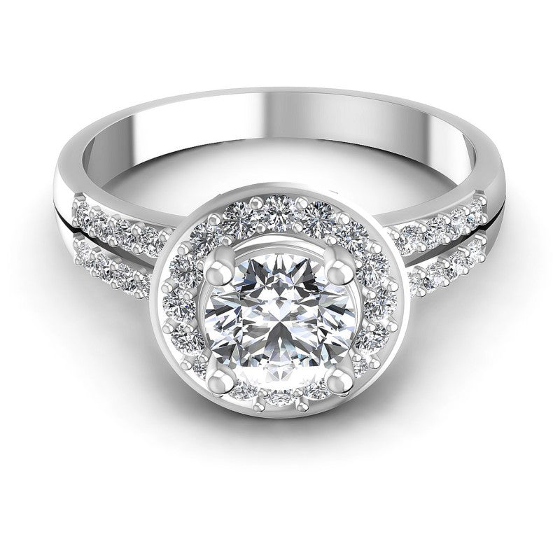 Round Diamonds 0.80CT Halo Ring in 14KT Yellow Gold