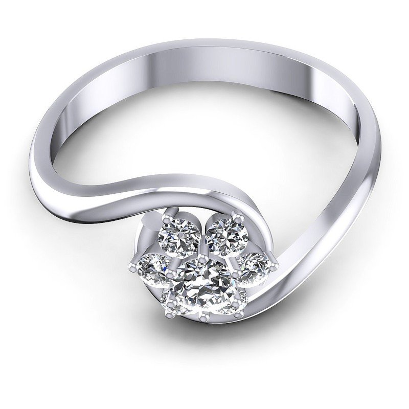 Round Diamonds 0.45CT Fashion Ring in 14KT Yellow Gold