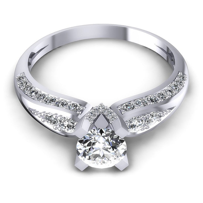 Round Diamonds 0.85CT Engagement Ring in 14KT Yellow Gold