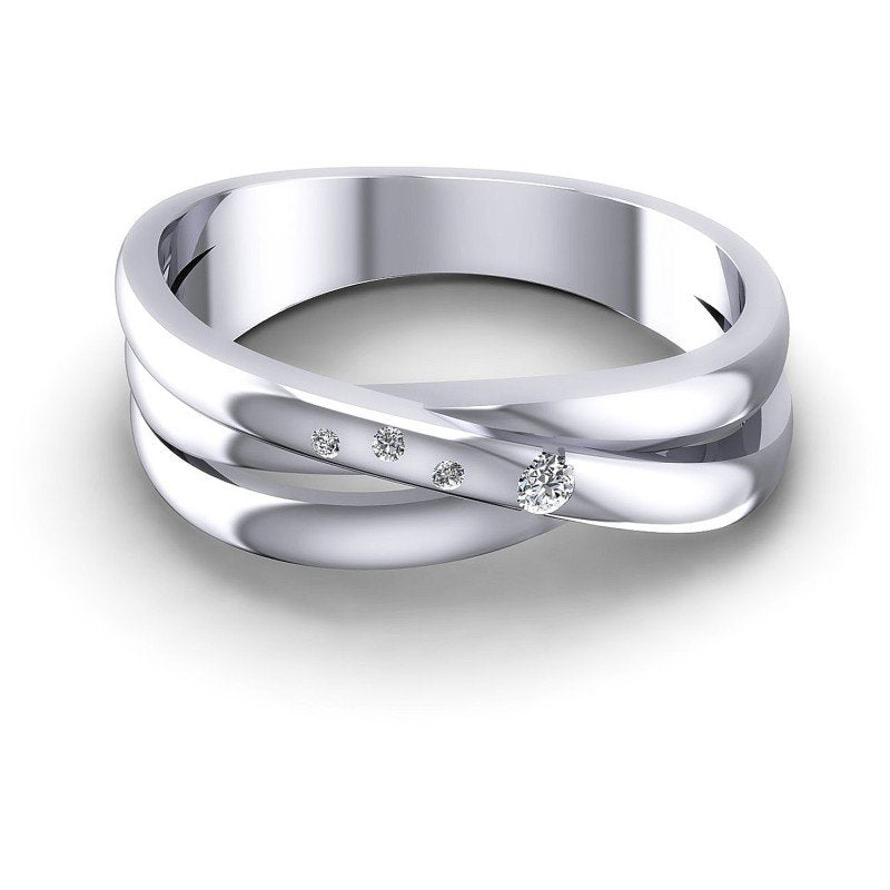 Round Diamonds 0.10CT Diamonds Wedding Band in 14KT Yellow Gold