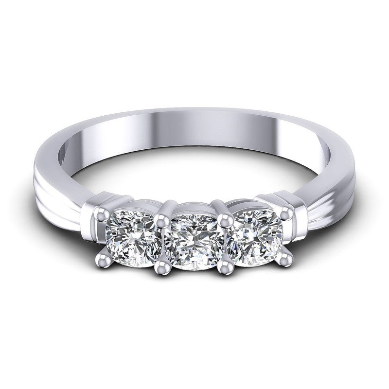 Cushion Diamonds 0.70CT Diamonds Wedding Band in 14KT Yellow Gold