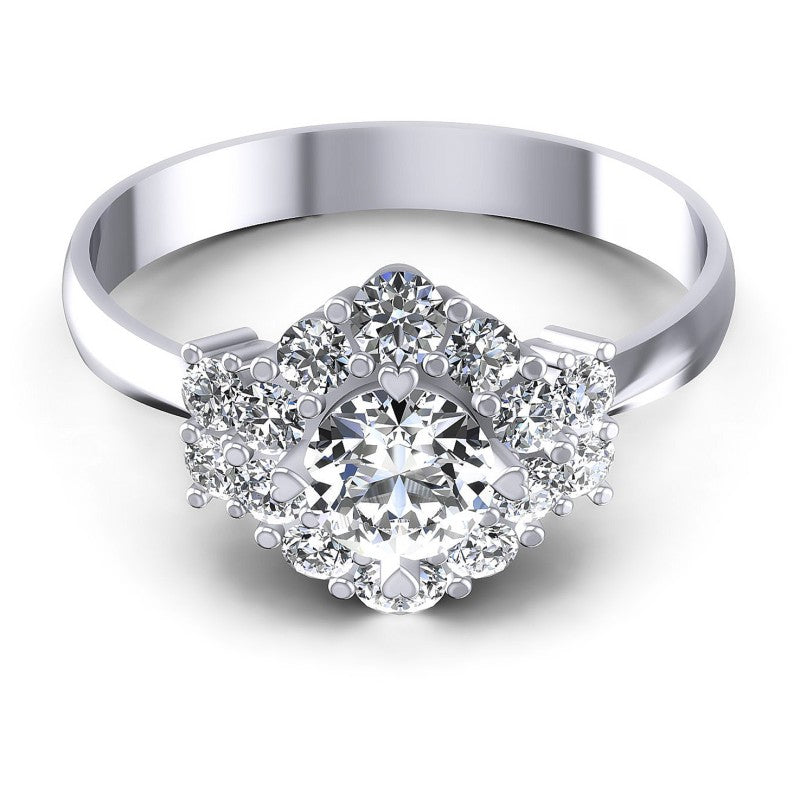 Round Diamonds 0.90CT Halo Ring in 14KT Yellow Gold