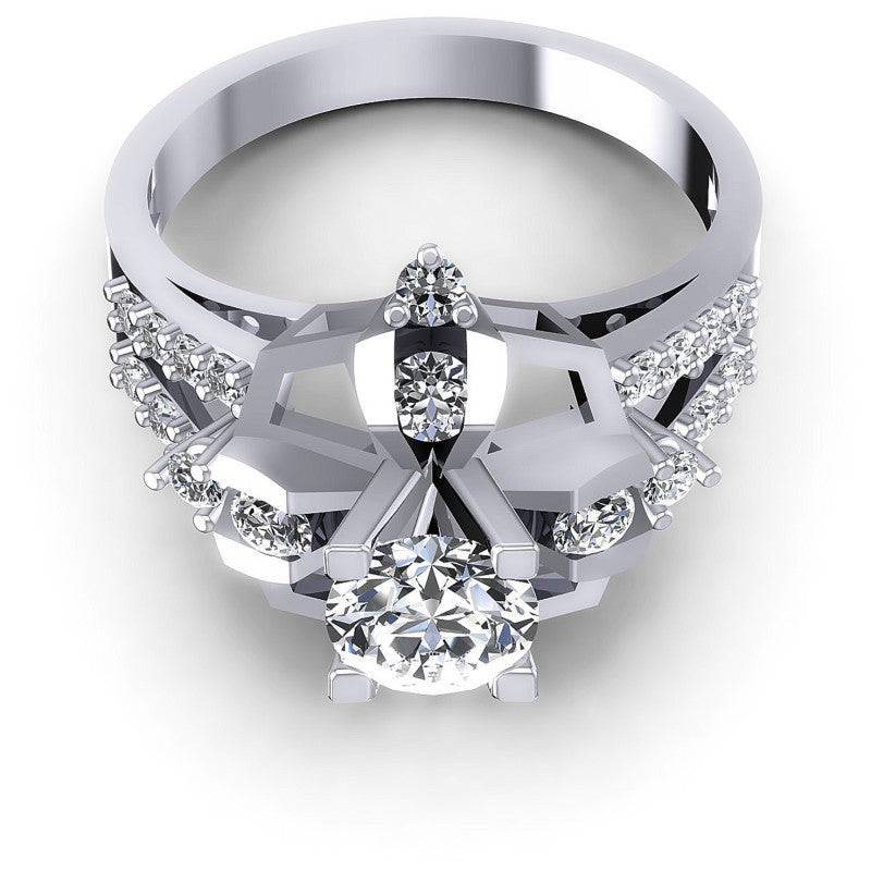 Round Diamonds 1.00CT Engagement Ring in 14KT Yellow Gold