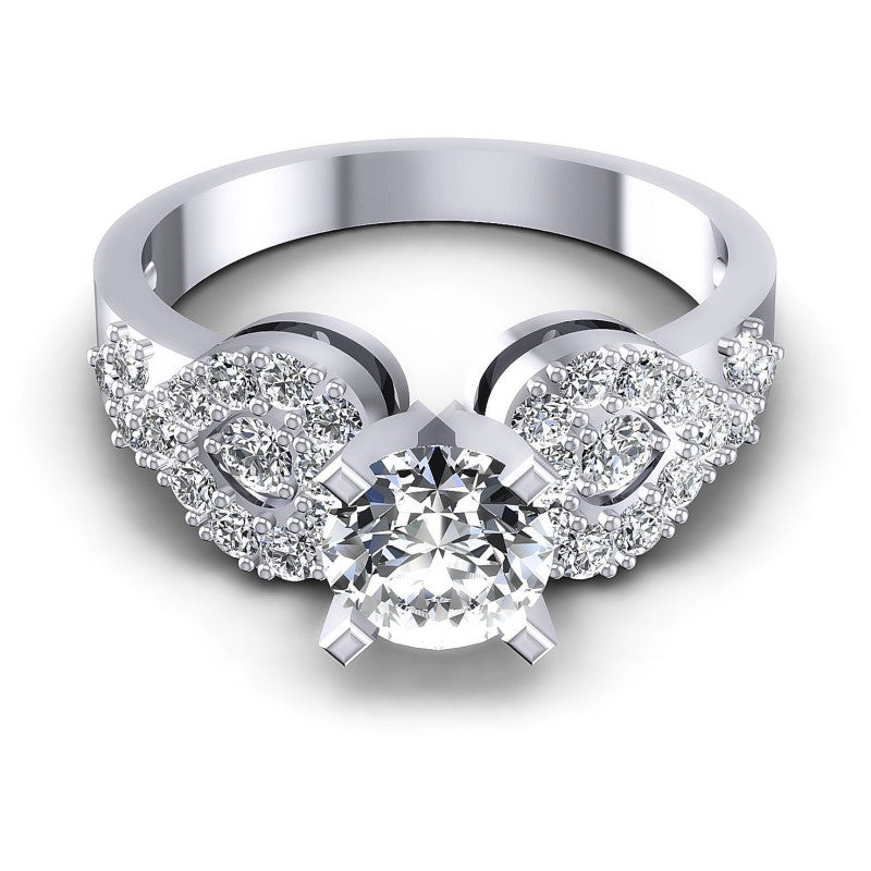 Round Diamonds 0.95CT Engagement Ring in 14KT Yellow Gold