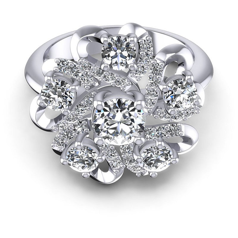 Round Diamonds 1.35CT Engagement Ring in 14KT Yellow Gold