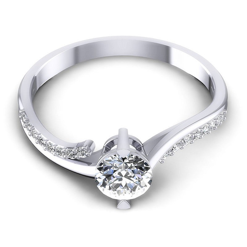 Round Diamonds 0.45CT Engagement Ring in 14KT Yellow Gold