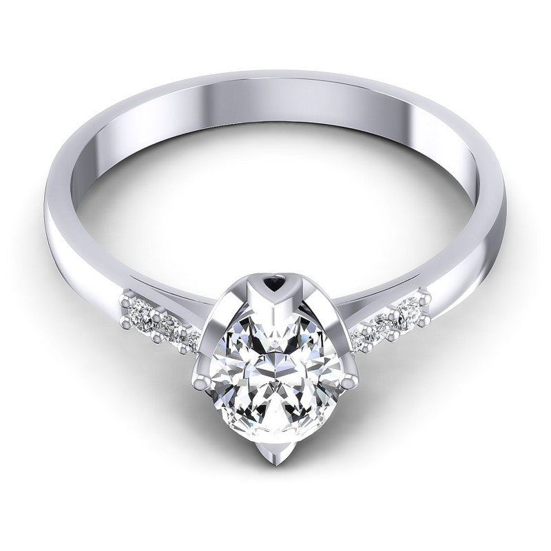 Round and Oval Diamonds 0.50CT Engagement Ring in 14KT Yellow Gold