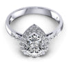Round and Pear Diamonds 0.80CT Halo Ring in 14KT Yellow Gold