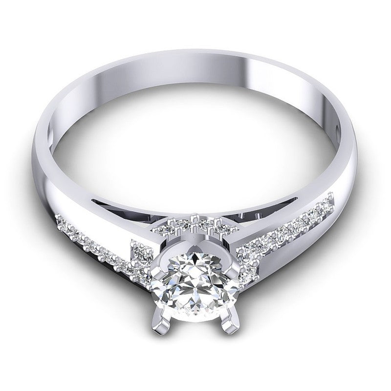 Round Diamonds 0.55CT Engagement Ring in 14KT Yellow Gold