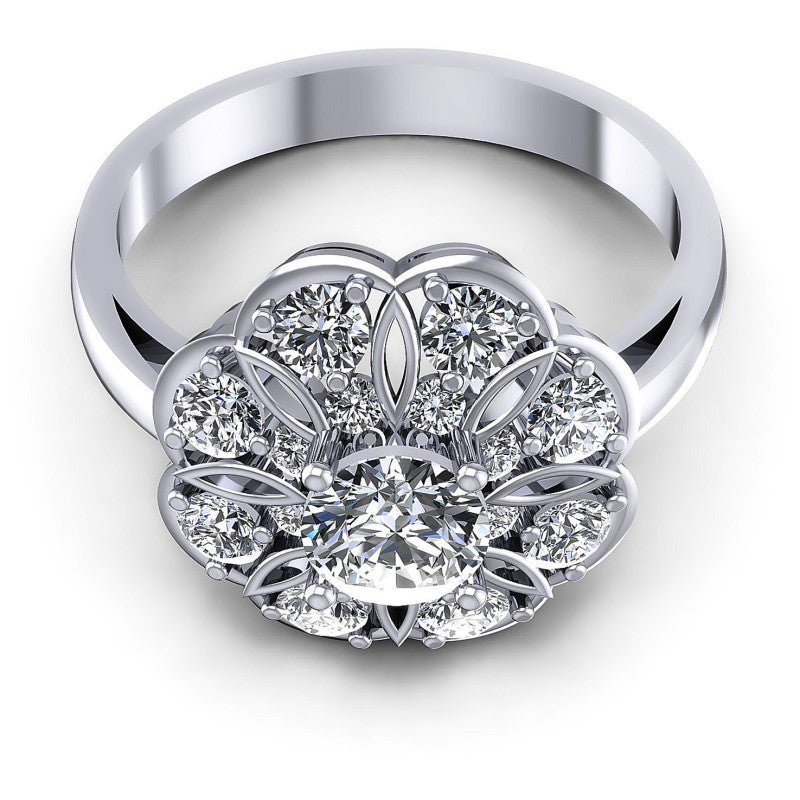Round Diamonds 1.30CT Fashion Ring in 14KT Yellow Gold