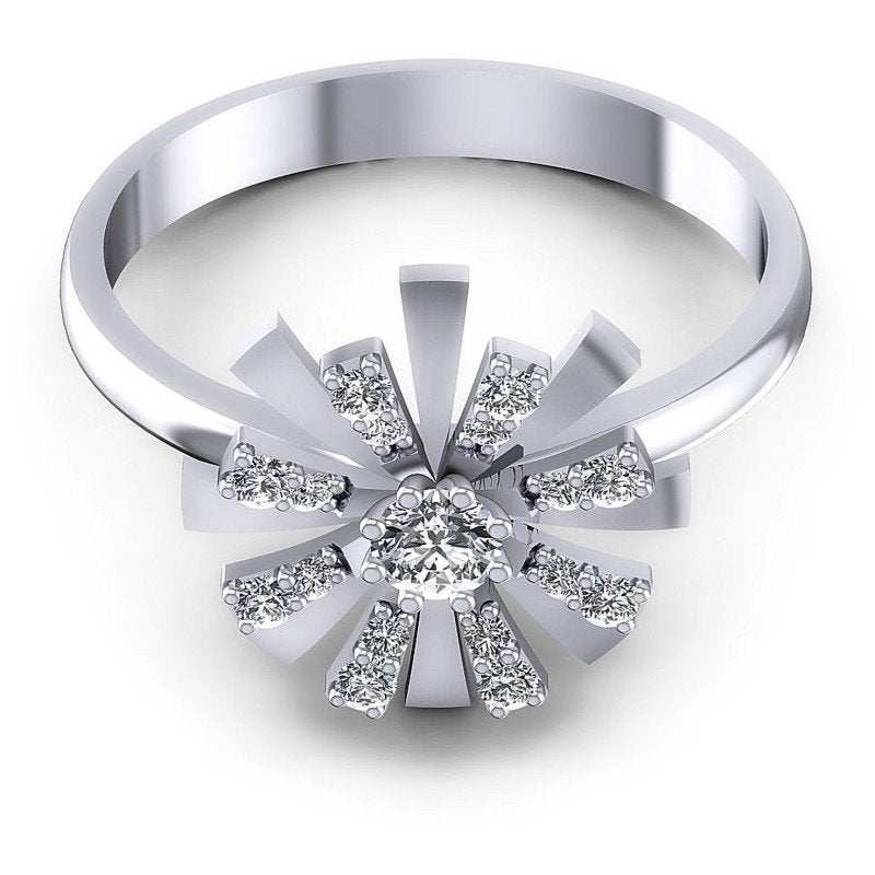 Round Diamonds 0.30CT Fashion Ring in 14KT Yellow Gold