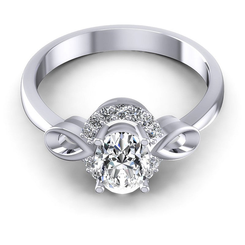 Round and Oval Diamonds 0.50CT Halo Ring in 14KT Yellow Gold