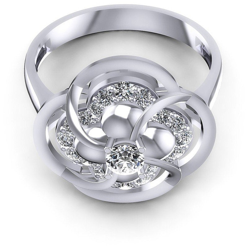 Round Diamonds 0.30CT Fashion Ring in 14KT Yellow Gold