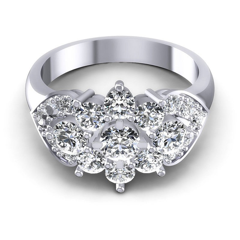 Round Diamonds 1.70CT Fashion Ring in 14KT Yellow Gold