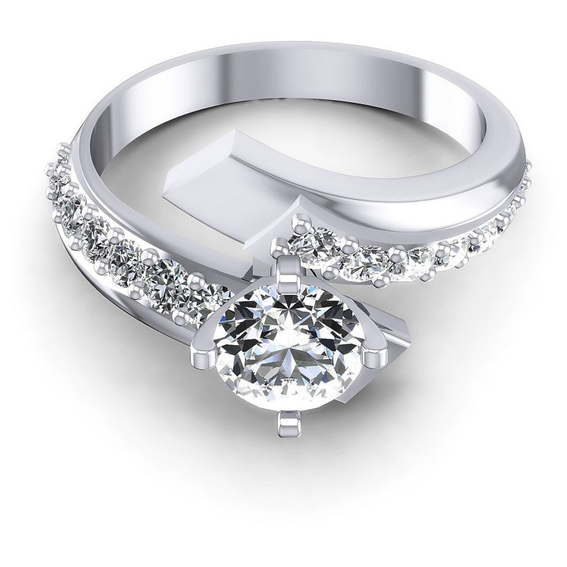 Round Diamonds 0.85CT Engagement Ring in 14KT Yellow Gold