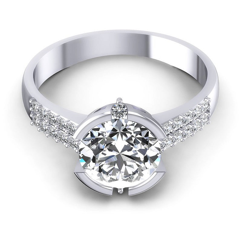 Round Diamonds 0.65CT Engagement Ring in 14KT Yellow Gold