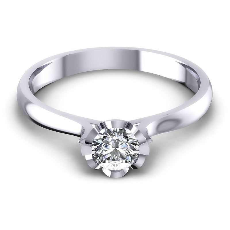 Round Diamonds 0.35CT Solitaire Ring in 14KT Yellow Gold