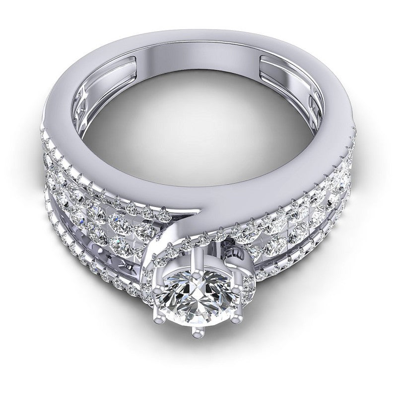 Round Diamonds 1.35CT Engagement Ring in 14KT Yellow Gold