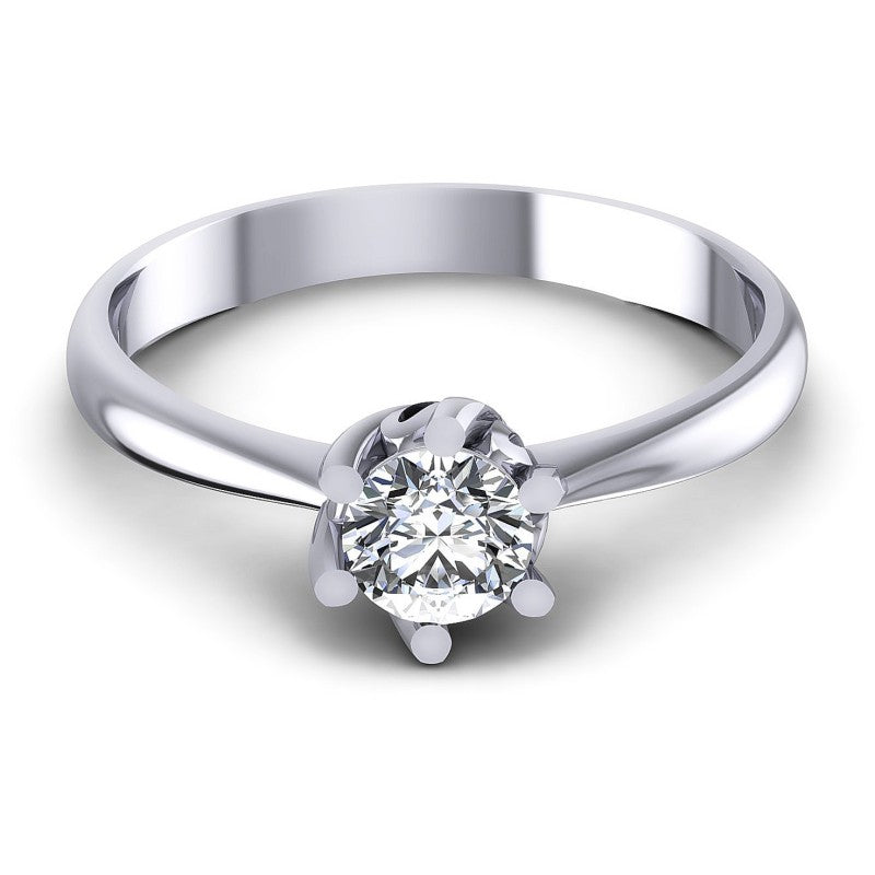 Round Diamonds 0.35CT Solitaire Ring in 14KT Yellow Gold