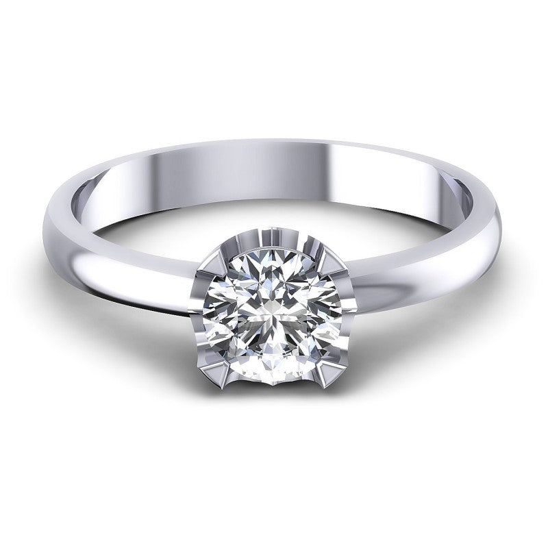 Round Diamonds 0.35CT Solitaire Ring in 14KT Yellow Gold