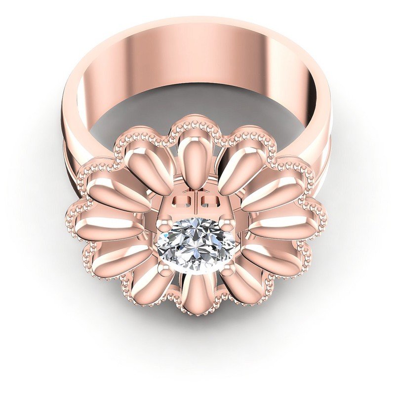 Round Diamonds 0.35CT Antique Ring in 18KT Yellow Gold