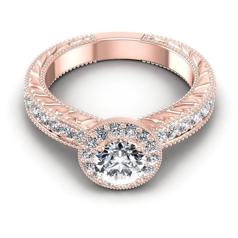 Round Diamonds 0.55CT Antique Ring in 18KT Yellow Gold
